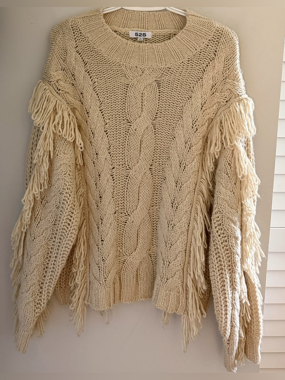 525 Women’s Cable Fringe Pullover Sweater XL